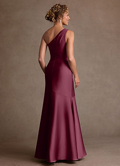 Azazie Haifa Suknie dla Matki Panny Młodej Syrena Jedno ramię Satyna elastyczna Długość podłogi Sukienka image2