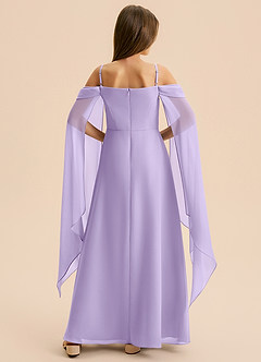 Azazie Moana Junior Linia A Pofałdowany Szyfon Długość podłogi Młodsza druhna Sukienka image2