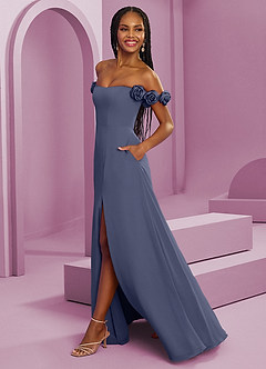 Barbie ♥ Azazie Vestidos de damas de honor Vestido de Tormenta de Gasa de Corte en A Convertible con Vestidos sin tirantes image6