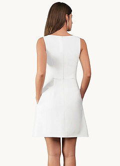 Mignon White Boat Neck Mini Dress image2
