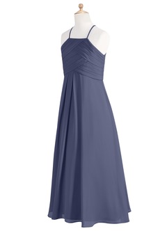 Azazie Ginger Junior Stormy A-Line Pleated Chiffon Dress image9