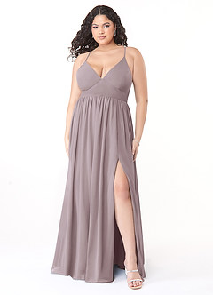 Azazie Aaida Bridesmaid Dresses Dusk A-Line Corset Chiffon Dress image7