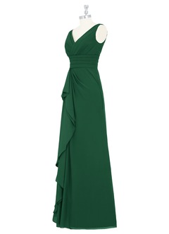 Azazie Julianna Bridesmaid Dresses Dark Green A-Line Chiffon Dress image8