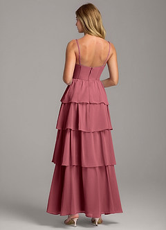 Azazie Alanna Brautjungfernkleider A-Linie Herzausschnitt Chiffon Kleid Merlot image7
