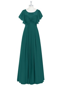 Azazie Lily Modest Bridesmaid Dresses Empire Pleated Chiffon Floor-Length Dress image7
