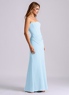 Azazie Debby Bridesmaid Dresses Sky Blue Mermaid Strapless Chiffon Dress image5