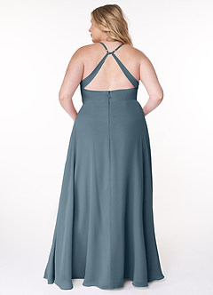 Azazie Davis Bridesmaid Dresses Twilight A-Line V-Neck Chiffon Dress image8