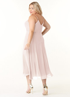 Azazie Clarissa Bridesmaid Dresses Rose Petal A-Line V-Neck Chiffon Dress image10