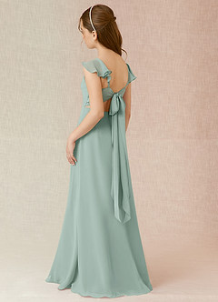 Azazie Everett Junior Agave A-Line Chiffon Dress image4