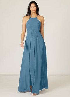 Azazie Sarah Bridesmaid Dresses Bermuda Empire Pleated Chiffon Dress image1