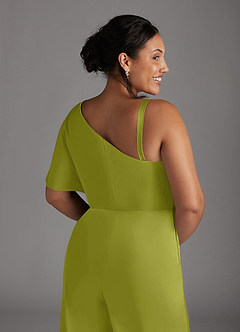 Azazie Hagretta Mother of the Bride Dresses Lemongrass Jumpsuit/Pantsuit Stretch Satin Dress image11