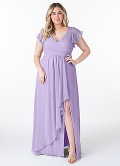 Azazie Omari Bridesmaid Dresses Lilac A-Line Chiffon Dress image7