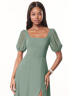 Azazie Alani Schlussverkauf A-Linie Quadratischer Ausschnitt Chiffon Kleid Wisteria image5