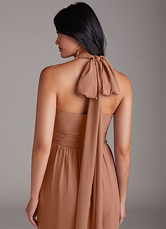 Azazie Lamara Bridesmaid Dresses Bronzer Off the Shoulder Chiffon Convertible Jumpsuit image10
