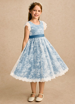 Azazie Maisie Flower Girl Klänningar Klänning A-linje i Spets image1