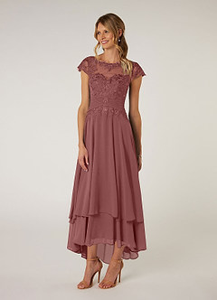 Azazie Shonda Mother of the Bride Dresses Desert Rose Lace Chiffon Dress image3