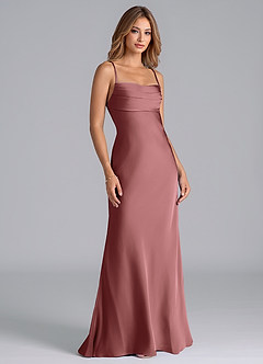 Azazie Seema Abiti da Damigella Abito Sirena in Raso Elasticizzato Corsetto Ametista image1