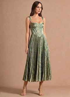 Isonelle Platinum Teal Midi Dress image4