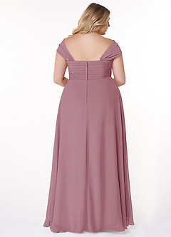 Azazie Kaitlynn Bridesmaid Dresses Vintage Mauve Empire Ruched Chiffon Convertible Dress image11