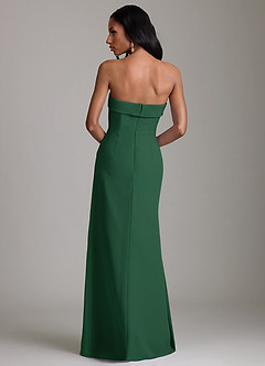 Azazie Aretha Bridesmaid Dresses Dark Green A-Line Strapless Chiffon Dress image2