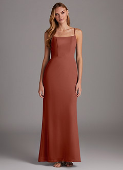 Azazie Tayla Final Sale Auburn Sheath Chiffon Dress image1