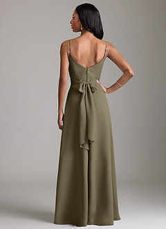 Azazie Kali Brudtärnklänningar Klä av A-Linje i Chiffong Plisserad Pilgrön image4