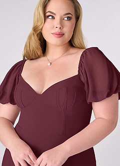 Barbie ♥ Azazie 신부 들러리 드레스 A라인 쉬폰 플로어 길이 드레스 image10