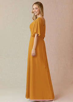 Azazie Cierra Bridesmaid Dresses Butterscotch A-Line V-Neck Chiffon Dress image5
