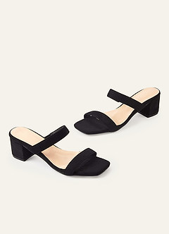 front Sandale à talon bas et épais à deux brides