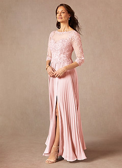 Azazie Corinne Mother of the Bride Dresses Blushing Pink A-Line Sequins Chiffon Dress image5