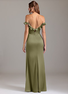 Azazie Callie Bridesmaid Dresses Pistachio A-Line Ruched Stretch Satin Convertible Dress image7