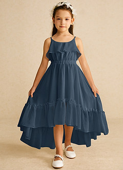 Azazie Karmen Flower Girl Dresses Neptune A-Line Ruched Chiffon Dress image1
