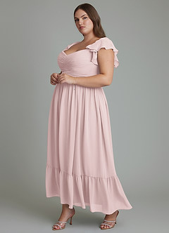 Azazie Anaya Bridesmaid Dresses Blushing Pink A-Line Sweetheart Neckline Chiffon Dress image10