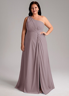 Azazie Brooke Bridesmaid Dresses Dusk A-Line One Shoulder Chiffon Dress image8