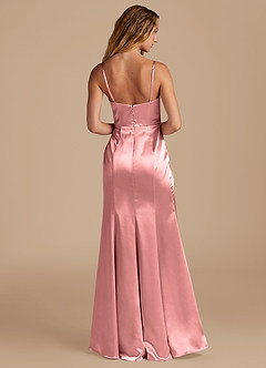 Azazie Marzia Bridesmaid Dresses Rosette Mermaid Pleated Metallic Satin Dress image5