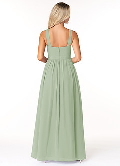 Azazie Elvira Bridesmaid Dresses Dusty Sage A-Line Pleated Chiffon Dress image2