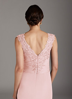 Azazie Edelin Abiti per la Madre della Sposa Abito A-Line in Maglia Scollo a Cuore Plissettato Rosa Rossore image7