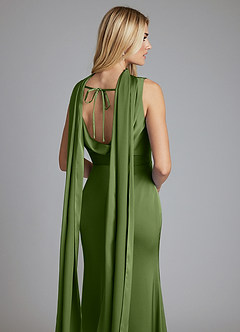 Azazie Tallie Bridesmaid Dresses Juniper Mermaid Pleated Stretch Satin Dress image3