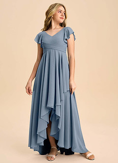 Azazie Caria Junior Twilight A-Line Pleated Chiffon Dress image3
