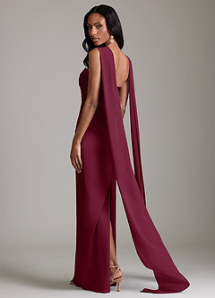 Azazie Sonora Vestidos de damas de honor Vestido de Mora de Satén Elástico de Corte Recto con Sin tirantes image2