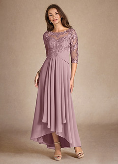 Azazie Marietta Mother of the Bride Dresses Dusty Rose A-Line Lace Dress image6