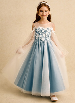Azazie Zimi Flower Girl Dresses Bermuda Ball-Gown Sweetheart Neckline Tulle Dress image7