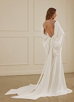 Christian Siriano Bridal for Azazie 2001 Wedding Dresses Diamond White Caramel Mermaid Crepe Back Satin Dress image2