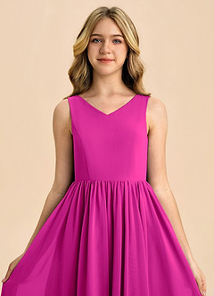 Azazie Hathaway Junior Klä av A-Line i Chiffong Rosett image6