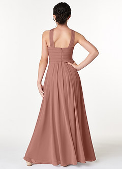 Azazie Kaleigh Junior Cedar Rose A-Line Pleated Chiffon Dress image2