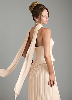 Azazie Tierney Bridesmaid Dresses White Alabaster A-Line Strapless Chiffon Convertible Dress image11