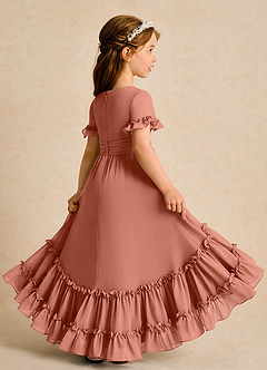 Azazie Kass vestidos de niña de las flores Vestido de Mai Tai de Gasa de Corte En A con Plisado image6