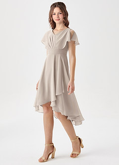 Azazie Graciela Junior Frost A-Line Pleated Chiffon Dress image1