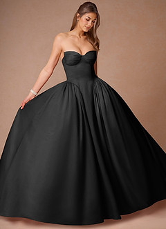 Relana Black Sleeveless Bandeau Ballgown image4