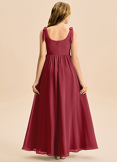 Azazie Delia Junior Abito A-Line in Chiffon Fiocco Melograno image6